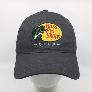 Bass Pro Shops Club Adult Gray Strapback Hat Baseball Cap